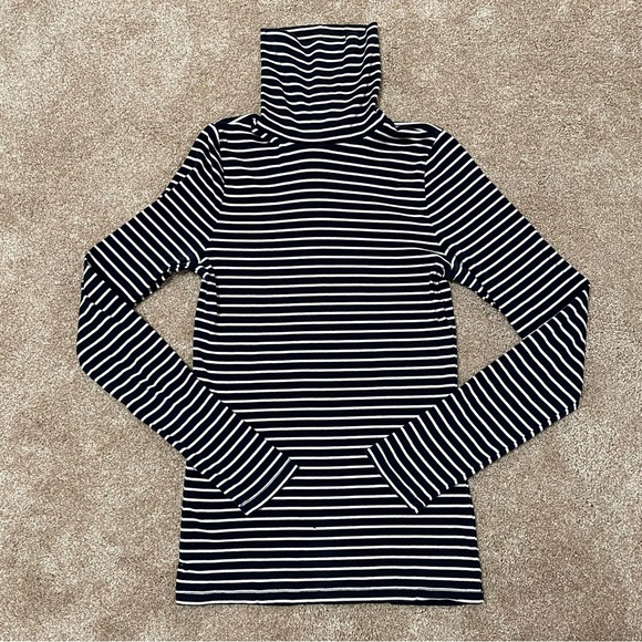 J. Crew Turtleneck Striped Cotton Sweater - Picture 1 of 11